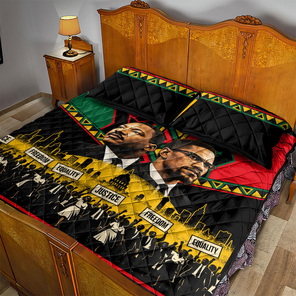 Civil Rights Leaters Martin Luther King Jr And Malcolm X Quilt Bed Set Civil Rights Leaders ...