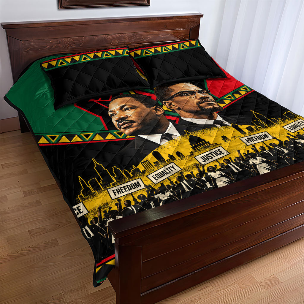 Martin Luther King Jr And Malcolm X Quilt Bed Set Civil Rights Leaders ...