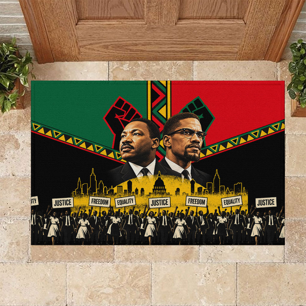 Martin Luther King Jr And Malcolm X Rubber Doormat Civil Rights Leaders - Black History Equality Freedom March