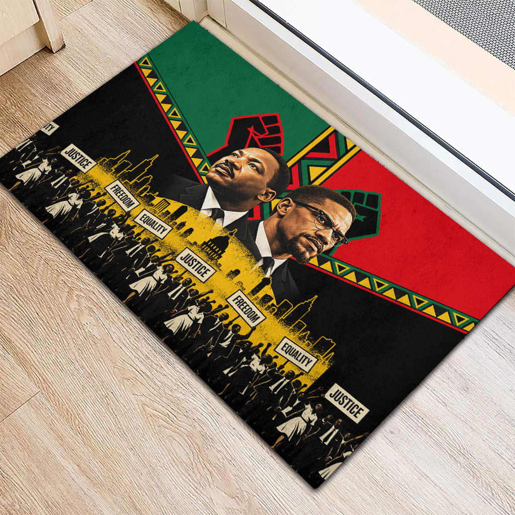 Martin Luther King Jr And Malcolm X Rubber Doormat Civil Rights Leaders - Black History Equality Freedom March