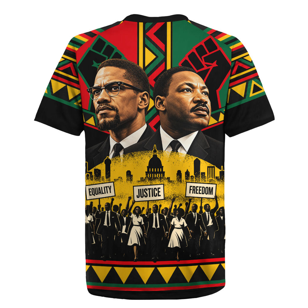Martin Luther King Jr And Malcolm X Rugby Jersey Civil Rights Leaders - Black History Equality Freedom March