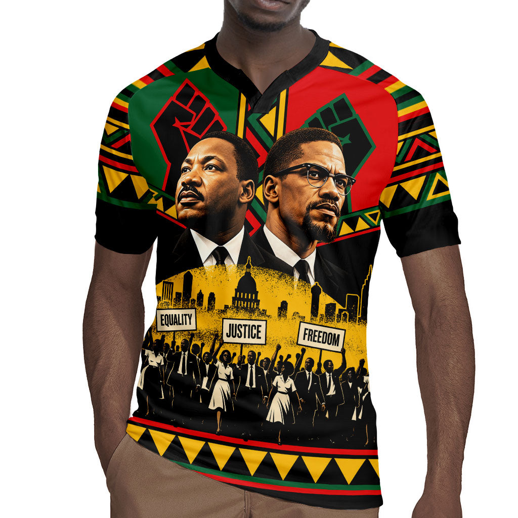 Martin Luther King Jr And Malcolm X Rugby Jersey Civil Rights Leaders - Black History Equality Freedom March