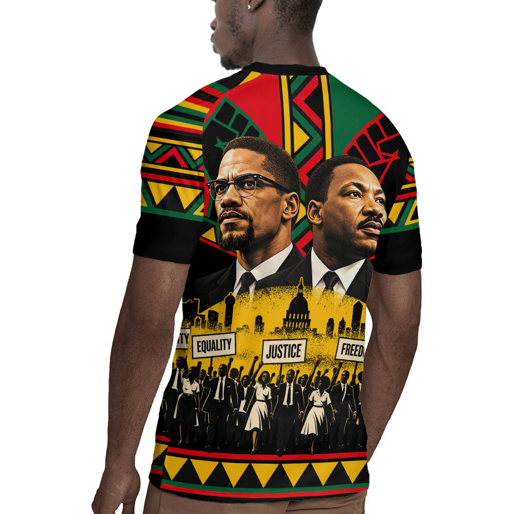 Martin Luther King Jr And Malcolm X Rugby Jersey Civil Rights Leaders - Black History Equality Freedom March