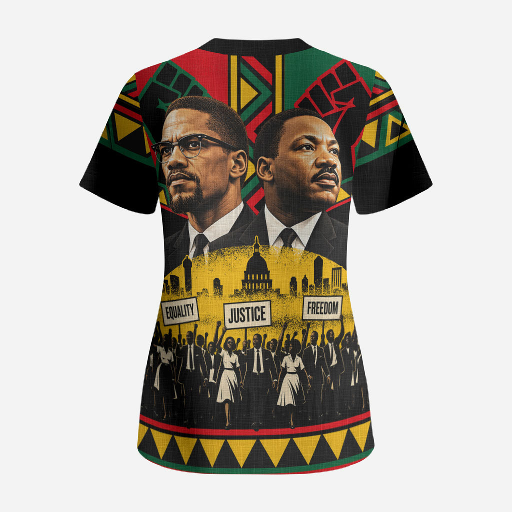 Martin Luther King Jr And Malcolm X Scrub Top Civil Rights Leaders ...