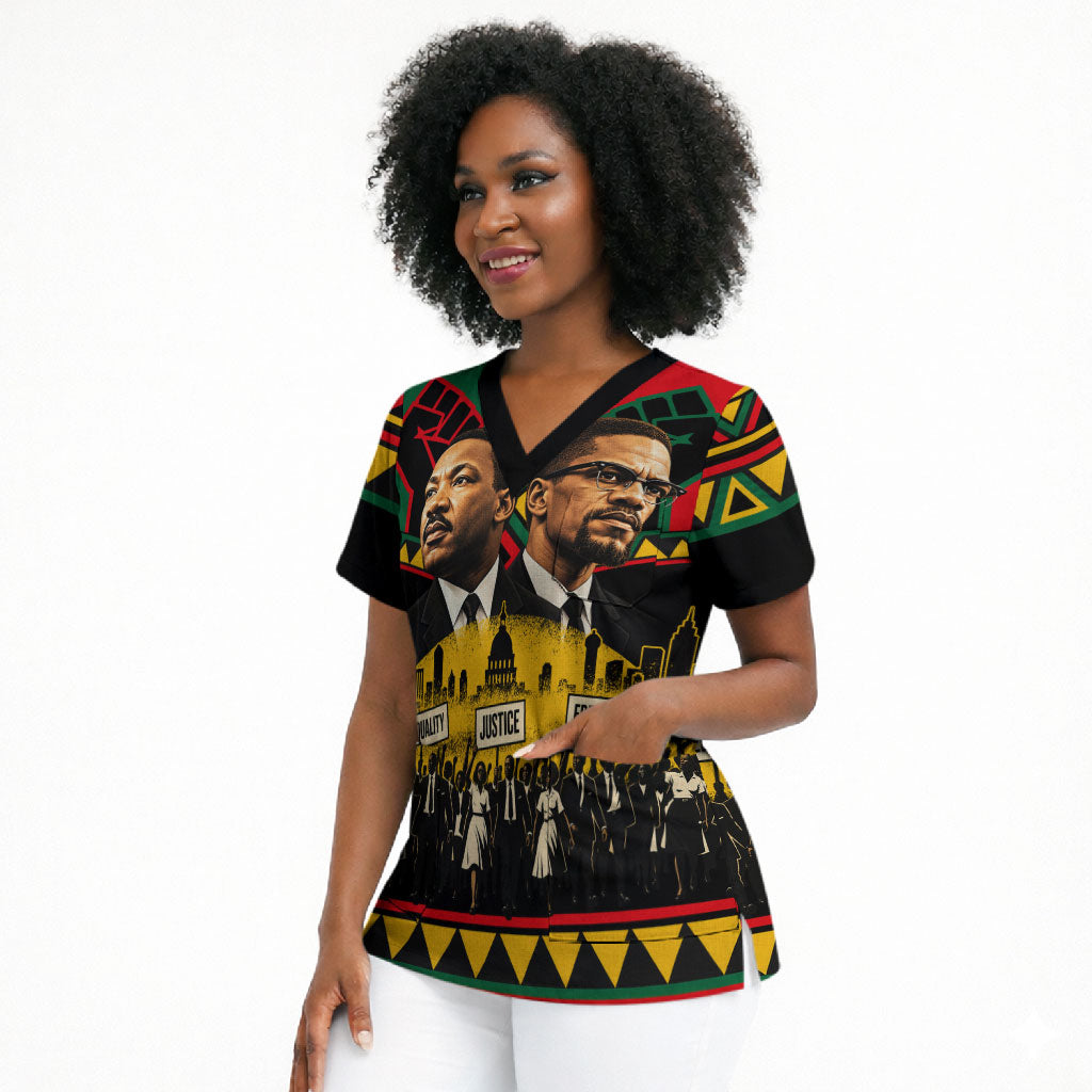 Martin Luther King Jr And Malcolm X Scrub Top Civil Rights Leaders ...