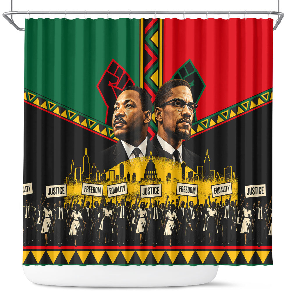 Martin Luther King Jr And Malcolm X Shower Curtain Civil Rights Leaders ...
