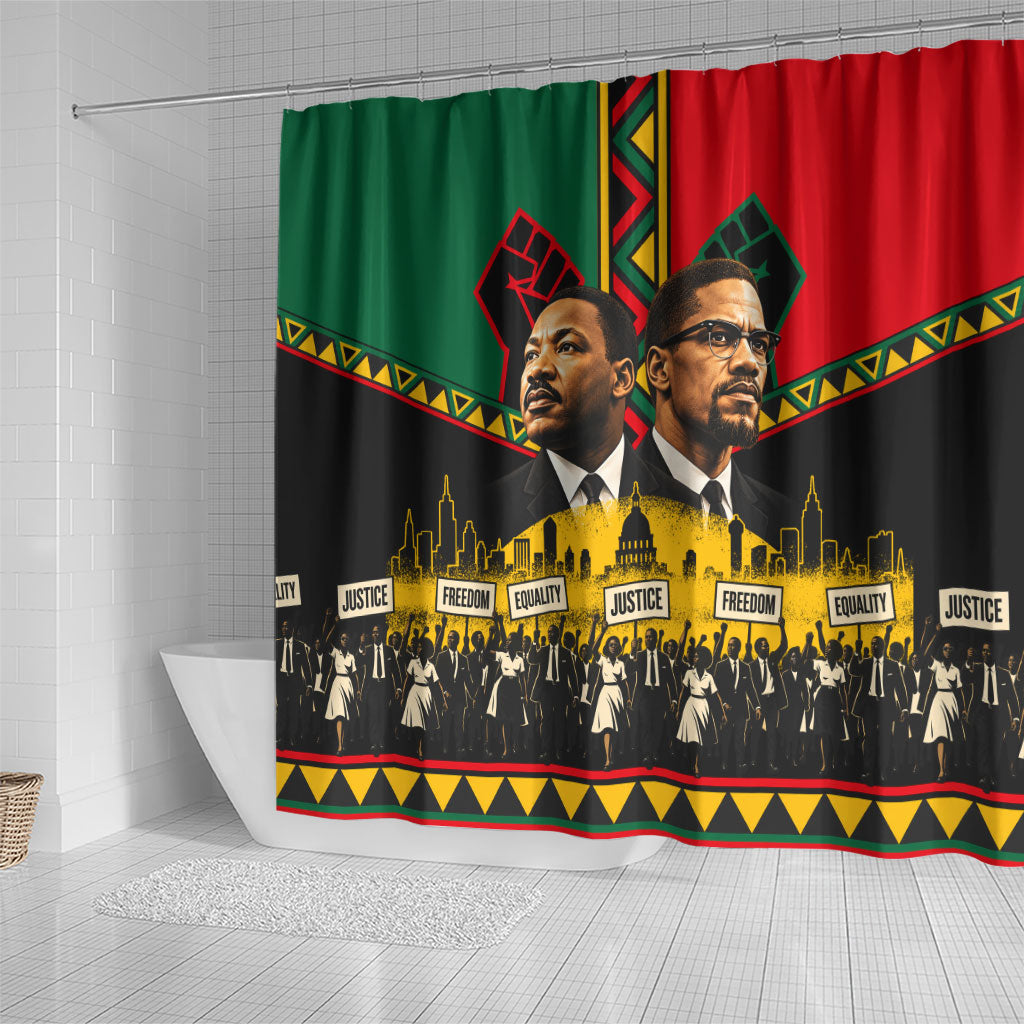 Martin Luther King Jr And Malcolm X Shower Curtain Civil Rights Leaders ...
