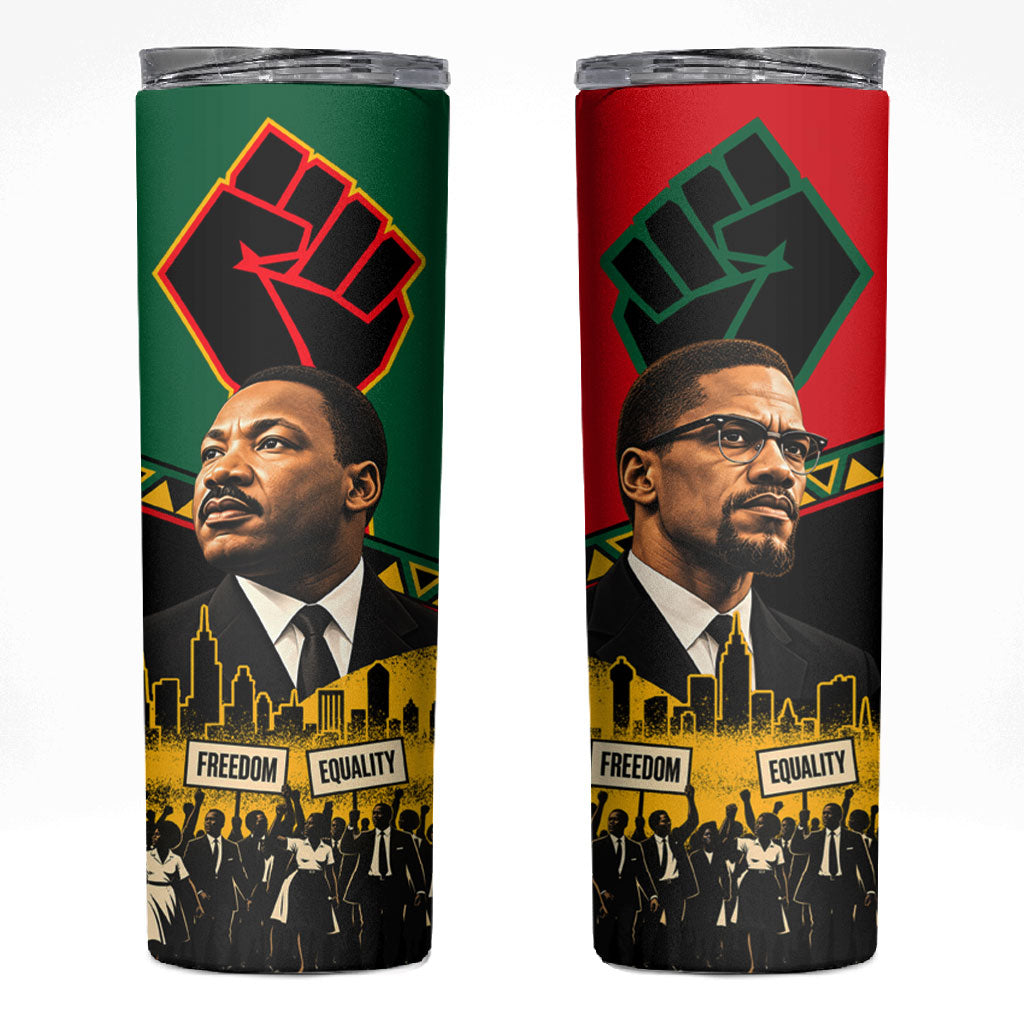 Martin Luther King Jr And Malcolm X Skinny Tumbler Civil Rights Leaders ...