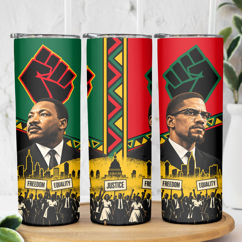 Martin Luther King Jr And Malcolm X Skinny Tumbler Civil Rights Leaders ...