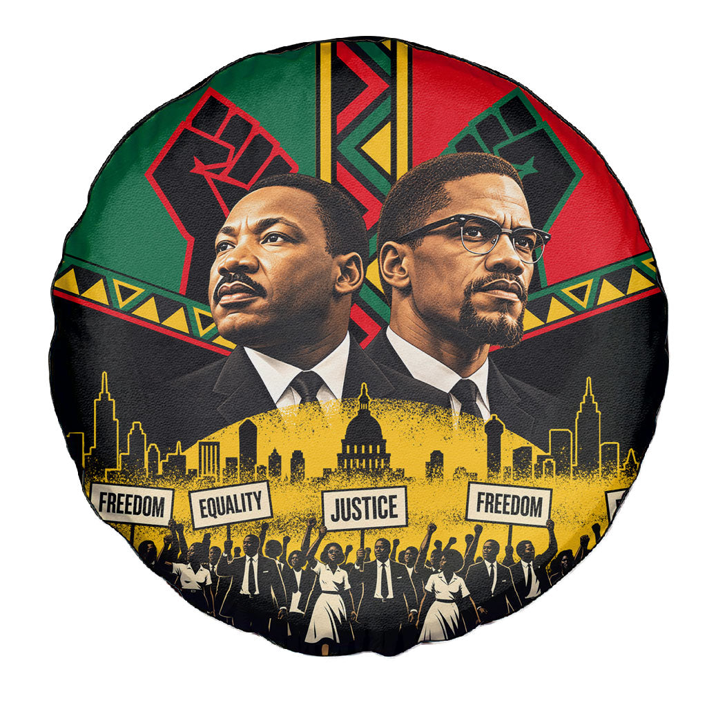Martin Luther King Jr And Malcolm X Spare Tire Cover Civil Rights Leaders - Black History Equality Freedom March