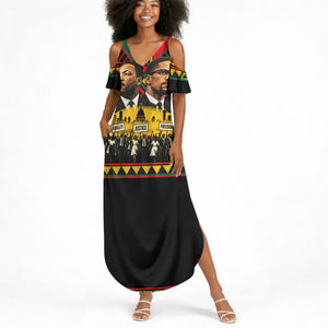 Martin Luther King Jr And Malcolm X Summer Maxi Dress Civil Rights Leaders - Black History Equality Freedom March