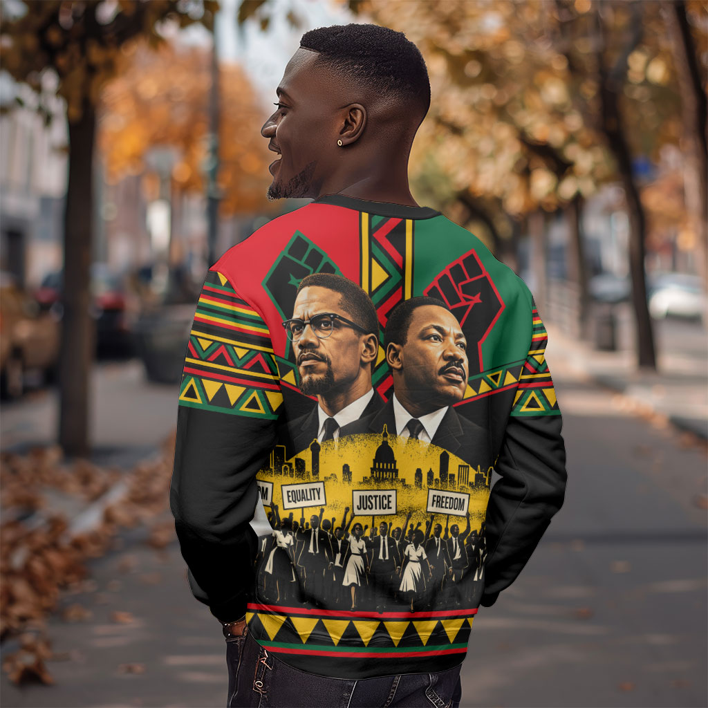Martin Luther King Jr And Malcolm X Sweatshirt Civil Rights Leaders - Black History Equality Freedom March
