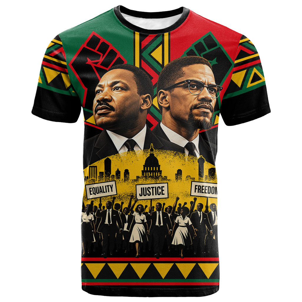 Martin Luther King Jr And Malcolm X T shirt Civil Rights Leaders - Black History Equality Freedom March