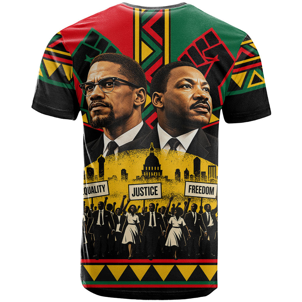 Martin Luther King Jr And Malcolm X T shirt Civil Rights Leaders - Black History Equality Freedom March