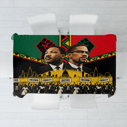 Martin Luther King Jr And Malcolm X Tablecloth Civil Rights Leaders - Black History Equality Freedom March