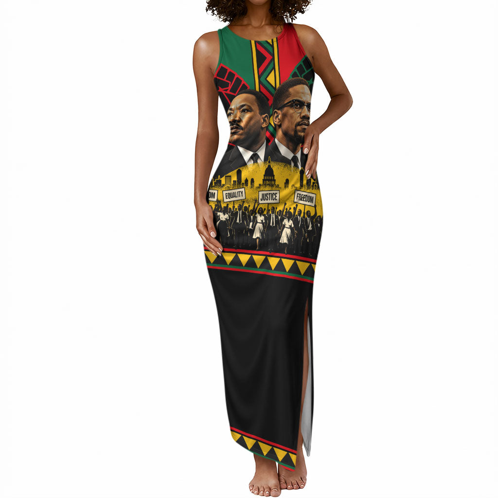 Martin Luther King Jr And Malcolm X Tank Maxi Dress Civil Rights Leaders - Black History Equality Freedom March