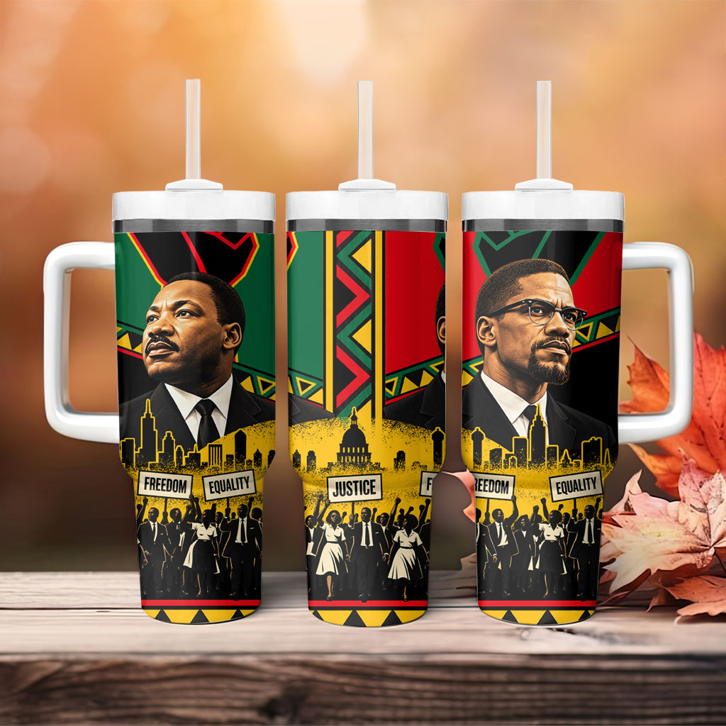 Martin Luther King Jr And Malcolm X Tumbler With Handle Civil Rights ...