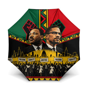 Martin Luther King Jr And Malcolm X Umbrella Civil Rights Leaders - Black History Equality Freedom March