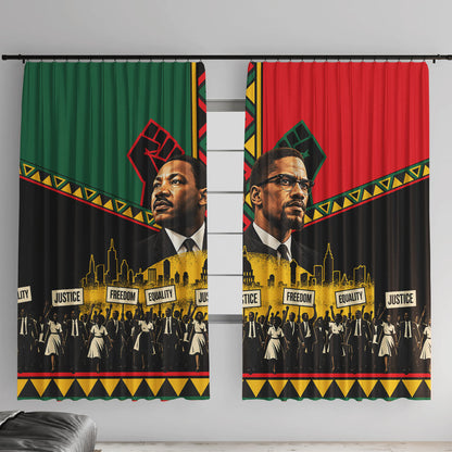 Martin Luther King Jr And Malcolm X Window Curtain Civil Rights Leaders - Black History Equality Freedom March