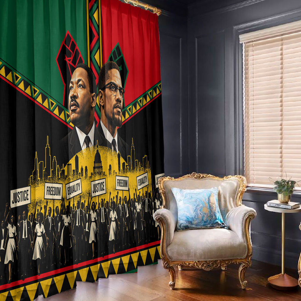 Martin Luther King Jr And Malcolm X Window Curtain Civil Rights Leaders - Black History Equality Freedom March