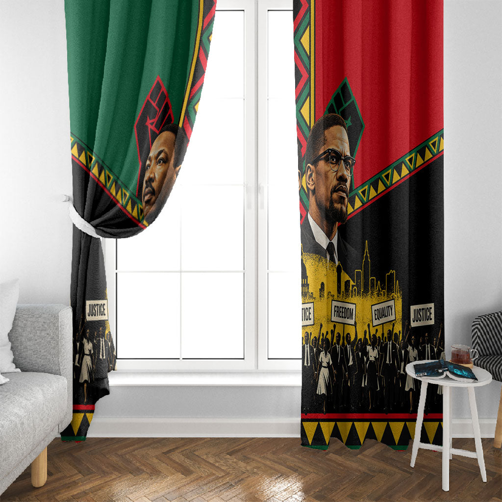 Martin Luther King Jr And Malcolm X Window Curtain Civil Rights Leaders - Black History Equality Freedom March