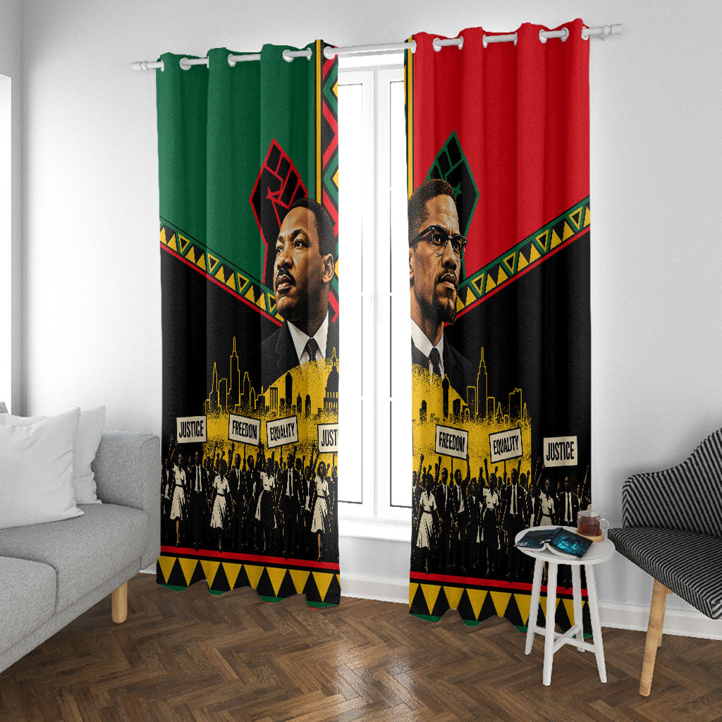 Martin Luther King Jr And Malcolm X Window Curtain Civil Rights Leaders - Black History Equality Freedom March