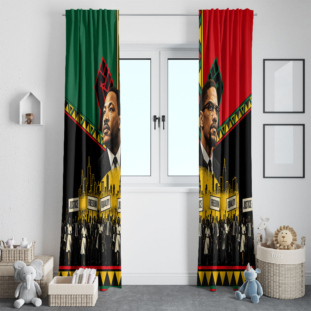 Martin Luther King Jr And Malcolm X Window Curtain Civil Rights Leaders - Black History Equality Freedom March