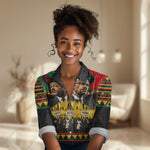 Martin Luther King Jr And Malcolm X Women Casual Shirt Civil Rights Leaders - Black History Equality Freedom March