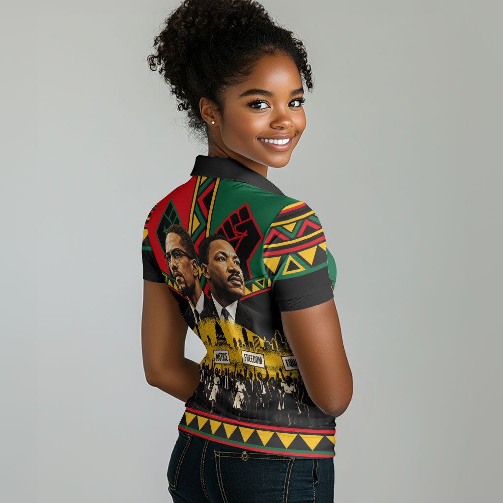 Martin Luther King Jr And Malcolm X Women Polo Shirt Civil Rights ...