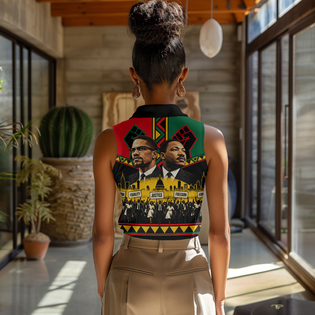 Martin Luther King Jr And Malcolm X Women Sleeveless Polo Shirt Civil ...