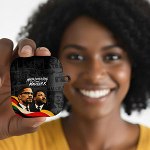 MLK And Malcolm X Civil Rights AirPods Case Martin Luther King Jr - Pan African Flag - Vintage Newspaper