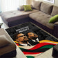MLK And Malcolm X Civil Rights Area Rug Martin Luther King Jr - Pan African Flag - Vintage Newspaper