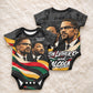 MLK And Malcolm X Civil Rights Baby Onesie Martin Luther King Jr - Pan African Flag - Vintage Newspaper