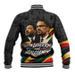MLK And Malcolm X Civil Rights Baseball Jacket Martin Luther King Jr - Pan African Flag - Vintage Newspaper
