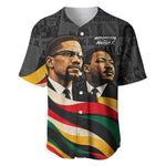 MLK And Malcolm X Civil Rights Baseball Jersey Martin Luther King Jr - Pan African Flag - Vintage Newspaper