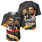 MLK And Malcolm X Civil Rights Baseball Jersey Martin Luther King Jr - Pan African Flag - Vintage Newspaper