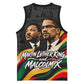 MLK And Malcolm X Civil Rights Basketball Jersey Martin Luther King Jr - Pan African Flag - Vintage Newspaper