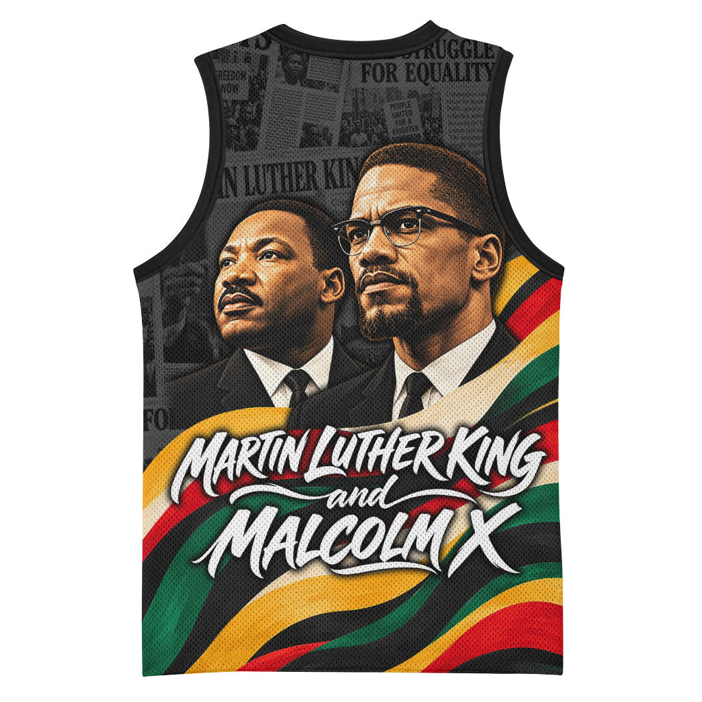 MLK And Malcolm X Civil Rights Basketball Jersey Martin Luther King Jr ...