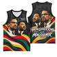 MLK And Malcolm X Civil Rights Basketball Jersey Martin Luther King Jr - Pan African Flag - Vintage Newspaper