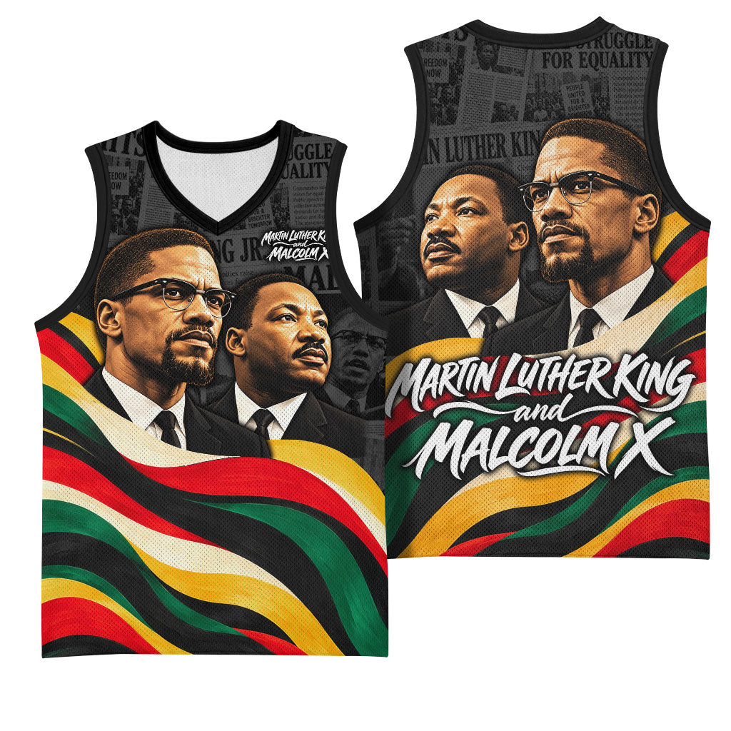 MLK And Malcolm X Civil Rights Basketball Jersey Martin Luther King Jr ...