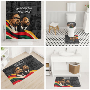 MLK And Malcolm X Civil Rights Bathroom Set Martin Luther King Jr - Pan African Flag - Vintage Newspaper