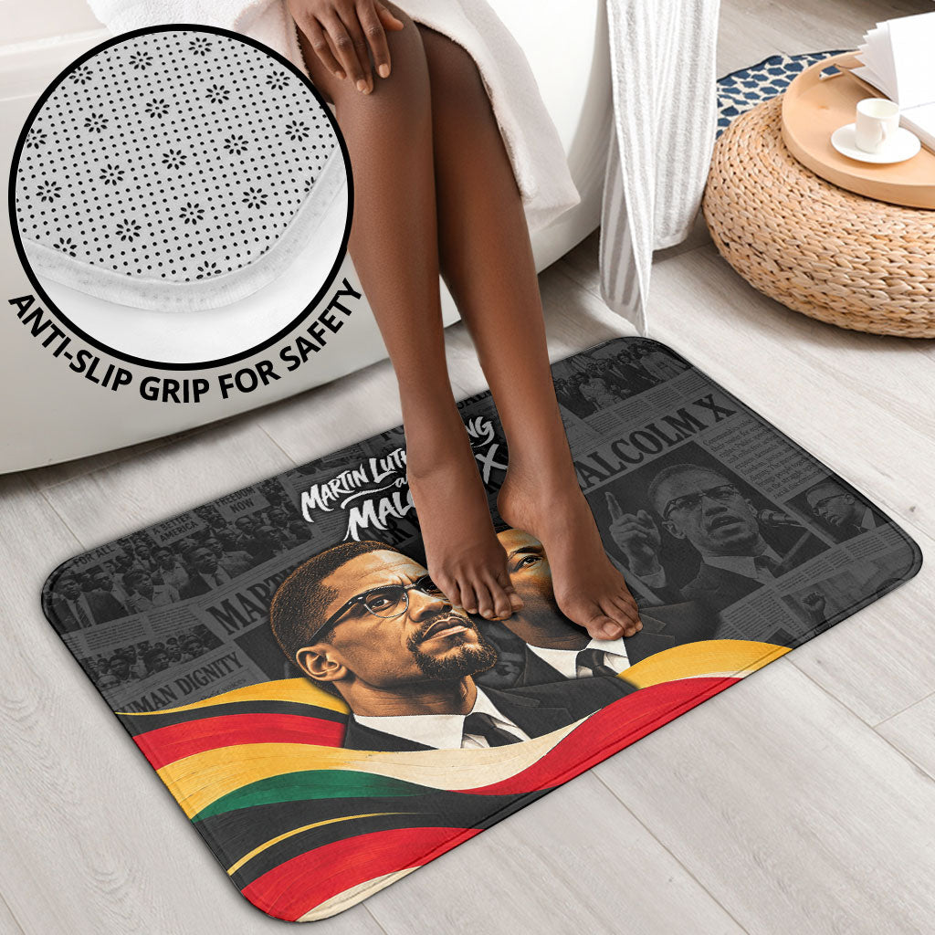 MLK And Malcolm X Civil Rights Bathroom Set Martin Luther King Jr - Pan African Flag - Vintage Newspaper