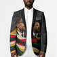 MLK And Malcolm X Civil Rights Blazer Martin Luther King Jr - Pan African Flag - Vintage Newspaper