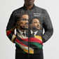MLK And Malcolm X Civil Rights Bomber Puffer Jacket Martin Luther King Jr - Pan African Flag - Vintage Newspaper