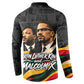 MLK And Malcolm X Civil Rights Button Sweatshirt Martin Luther King Jr - Pan African Flag - Vintage Newspaper