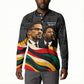 MLK And Malcolm X Civil Rights Button Sweatshirt Martin Luther King Jr - Pan African Flag - Vintage Newspaper