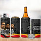 MLK And Malcolm X Civil Rights 4 in 1 Can Cooler Tumbler Martin Luther King Jr - Pan African Flag - Vintage Newspaper