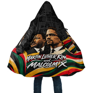 MLK And Malcolm X Civil Rights Cloak Martin Luther King Jr - Pan African Flag - Vintage Newspaper