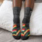 MLK And Malcolm X Civil Rights Crew Socks Martin Luther King Jr - Pan African Flag - Vintage Newspaper