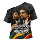 MLK And Malcolm X Civil Rights Cross Shoulder Shirt Martin Luther King Jr - Pan African Flag - Vintage Newspaper